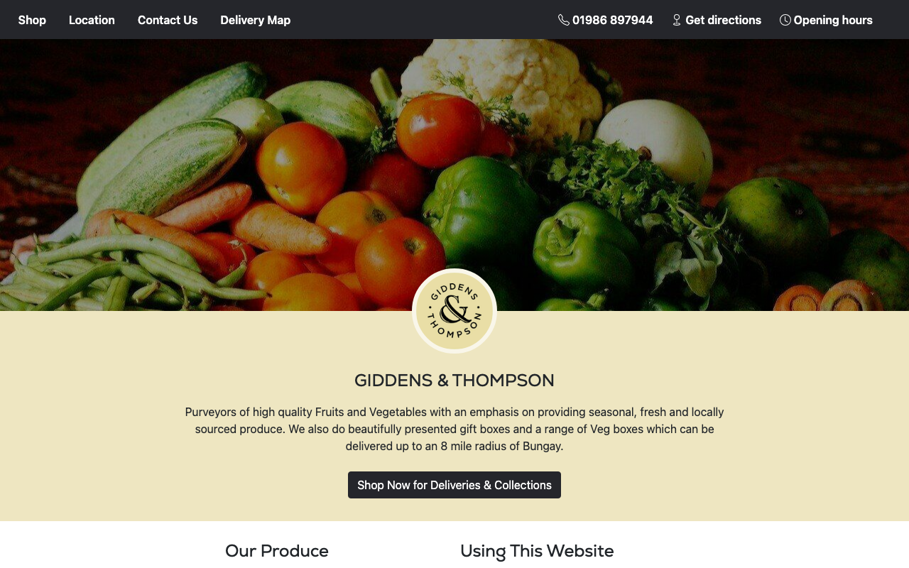 Giddens & Thompson — Online Ordering screenshot